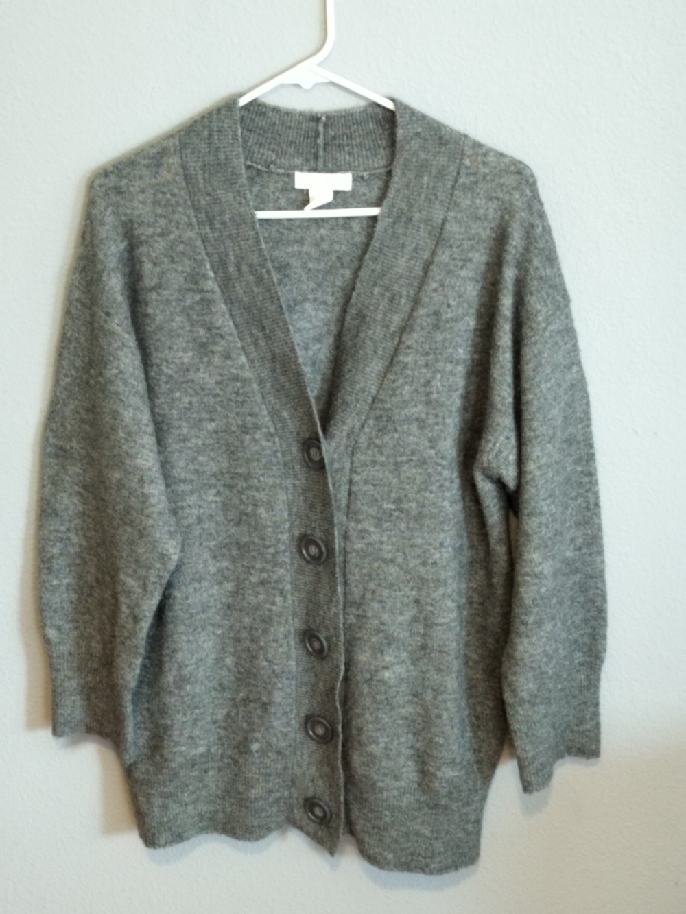 Wool‑Blend Button‑Front Cardigan – Size XS